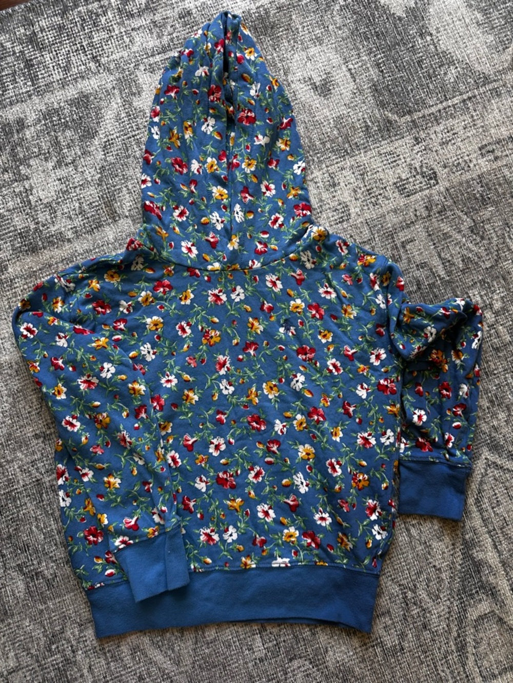 Polo by Ralph Lauren Blue Floral Hooded Sweatshirt
